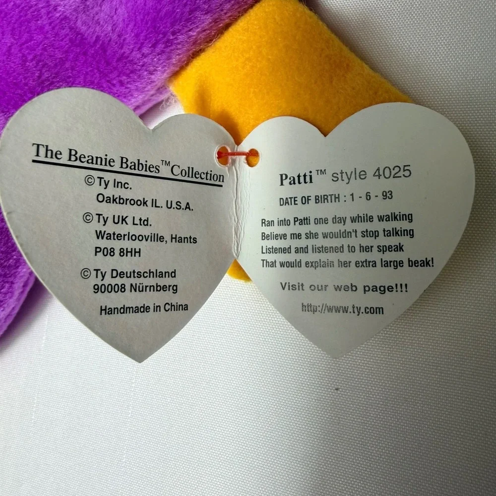 Ty Beanie Babies Patti Platypus Purple Cubbie Bear Brown 1993 Vintage Plush Lot